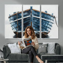 Blue Wooden Rowboat Canvas Wall Art, Coastal Nautical Boat Painting Print for Lake Beach House Decor, Minimalist Maritime Decor Artwork by MyGreatCanvas | Canvas Wall Art Prints | Photo Prints & Wall Decor