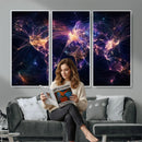 Global Flight Routes Map Canvas Wall Art, Worldwide Aviation Network Print, International Air Travel Wall Decor by MyGreatCanvas | Canvas Wall Art Prints | Photo Prints & Wall Decor