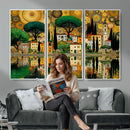Gustav Klimt Golden Cityscape Wall Art Canvas Print,