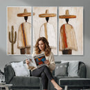 Mexican Wall Art Canvas Print, Southwestern Sombrero Poncho Painting, Neutral Earthy Boho Decor, Fiesta Living Room Art, Impasto Style Print by MyGreatCanvas | Canvas Wall Art Prints | Photo Prints & Wall Decor