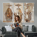 Mexican Folk Art Canvas Wall Art, Charro Poncho Sombrero Painting Print, Neutral Beige Boho Decor, Southwestern Impasto Style, Living Room Art by MyGreatCanvas | Canvas Wall Art Prints | Photo Prints & Wall Decor