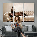 Funny Horse on Sofa Canvas Wall Art, Quirky Horse Lounging Photo Print, Whimsical Animal Decor, Living Room Conversation Art, Horse Lover Gift by MyGreatCanvas | Canvas Wall Art Prints | Photo Prints & Wall Decor