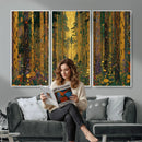 Gustav Klimt Style Forest Canvas Wall Art, Golden Forest Path Floral Art Nouveau Print, Enchanted Woodland Decor by MyGreatCanvas | Canvas Wall Art Prints | Photo Prints & Wall Decor