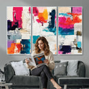 Blue Teal Abstract Canvas Wall Art, Modern Textured Painting Print, Navy Orange White Contemporary Art, Neutral Living Room Decor, Office Art by MyGreatCanvas | Canvas Wall Art Prints | Photo Prints & Wall Decor