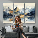 Lake Abstract Mountain Wall Art Canvas Print