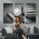 Vintage Baseball Glove and Bat Sports Wall Art Canvas,