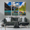 Moraine Lake 3-Panel Wall Art, Majestic Mountain and Lake by MyGreatCanvas | Canvas Wall Art Prints | Photo Prints & Wall Decor
