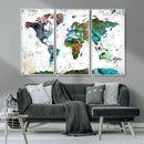Modern Watercolor World Map Canvas Wall Art – Framed by MyGreatCanvas | Canvas Wall Art Prints | Photo Prints & Wall Decor