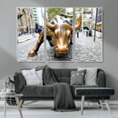 Charging Bull Wall Art Canvas Print