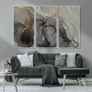 Gray Marble Fluid Wall Art – Modern Abstract Canvas Print