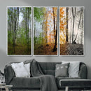 Four Seasons Wall Art Forest Canvas Print – Triptych
