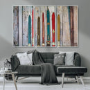 Vintage Wooden Weathered Ski's in Front of an Old Barn Wall by MyGreatCanvas | Canvas Wall Art Prints | Photo Prints & Wall Decor