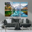 Spectacular autumn view of Braies Lake Wall Art Canvas Print by MyGreatCanvas | Canvas Wall Art Prints | Photo Prints & Wall Decor