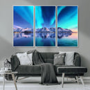 Northern Lights above Mountain Wall Art, Northern Lights