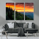 Forest Landscape Wall Art Sunset Canvas, Forest Sunset
