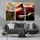 Red Classic Car Wall Art Canvas Print
