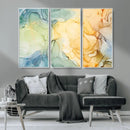 Green and Yellow Marble Fluid Effect Wall Art, Green and