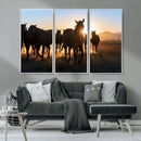 Horse Herd Wall Art Animal Canvas Print