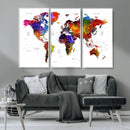 World Map Canvas Print – Detailed Map of the World Wall Art