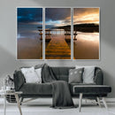 Serene Lake Pier at Sunset Canvas Print | Landscape Canvas