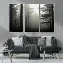 Misty Forest Wall Art Premium Canvas Print a Foggy and