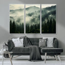 Captivating Misty Forest Wall Art Premium Canvas Print a
