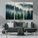 Captivating Misty Forest Wall Art Premium Canvas Print a