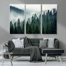 Captivating Misty Forest Wall Art Premium Canvas Print,