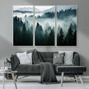 Captivating Misty Forest Wall Art Canvas, Premium Canvas