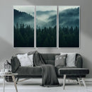 Captivating Misty Forest Wall Art Premium Canvas Print,