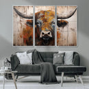 Scottish Highland Cow Cattle Art Print on Wood Style by MyGreatCanvas | Canvas Wall Art Prints | Photo Prints & Wall Decor