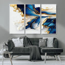 Gold Marble Art - Abstract Geode Gold And Blue Marble Shape