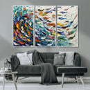 Modern Abstract Fish Shoal Wall Art Canvas Print, Colorful by MyGreatCanvas | Canvas Wall Art Prints | Photo Prints & Wall Decor