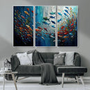 Modern Abstract Fish Shoal Wall Art Canvas Print, Colorful by MyGreatCanvas | Canvas Wall Art Prints | Photo Prints & Wall Decor
