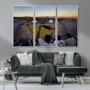 Dodger Stadium Sunset Game Triple Canvas Wall Art - Los