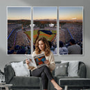 Dodger Stadium Sunset Game Triple Canvas Wall Art - Los