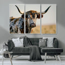 Texas Bull Longhorn Wall Art Canvas Print for Farm House by MyGreatCanvas | Canvas Wall Art Prints | Photo Prints & Wall Decor
