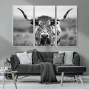 Texas Cow Longhorn Wall Art Canvas Print for Farm House Wall by MyGreatCanvas | Canvas Wall Art Prints | Photo Prints & Wall Decor