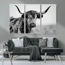 Texas Highland Cow Longhorn Canvas Print - Rustic Farmhouse by MyGreatCanvas | Canvas Wall Art Prints | Photo Prints & Wall Decor