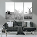 Vintage Farmhouse Black and White Triptych Wall Art – Giclee