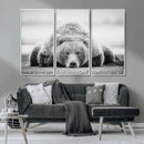Resting Grizzly Bear Wall Art Canvas Print – Majestic Lazy by MyGreatCanvas | Canvas Wall Art Prints | Photo Prints & Wall Decor