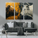 Bear and Bull Wall Art Canvas Print – Abstract Animal