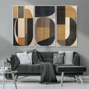 Modern Brown Wabi Sabi Wall Art Canvas Print Set – Framed