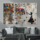 Banksy Wall Art - Banksy Girl and Butterfly Explosion Wall
