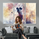 Abstract Watercolor Golf Player Wall Art Canvas Print