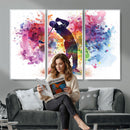 Colorful Golfer Swing Wall Art Canvas Print - Ready to Hang,