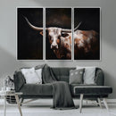 Texas Longhorn Wall Art Canvas Print | Western Ranch Decor |