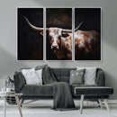 Texas Longhorn Wall Art Canvas Print | Western Ranch Decor |