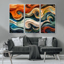 Abstract Wave Wall Art | Ready to Hang Framed Canvas Print |