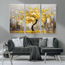 Golden Tree Canvas Print | Abstract Wall Art for Modern